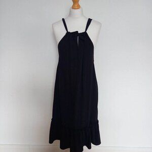 Vero Moda UK 12 Carina Black Tie Neck Tiered Dress BNWT